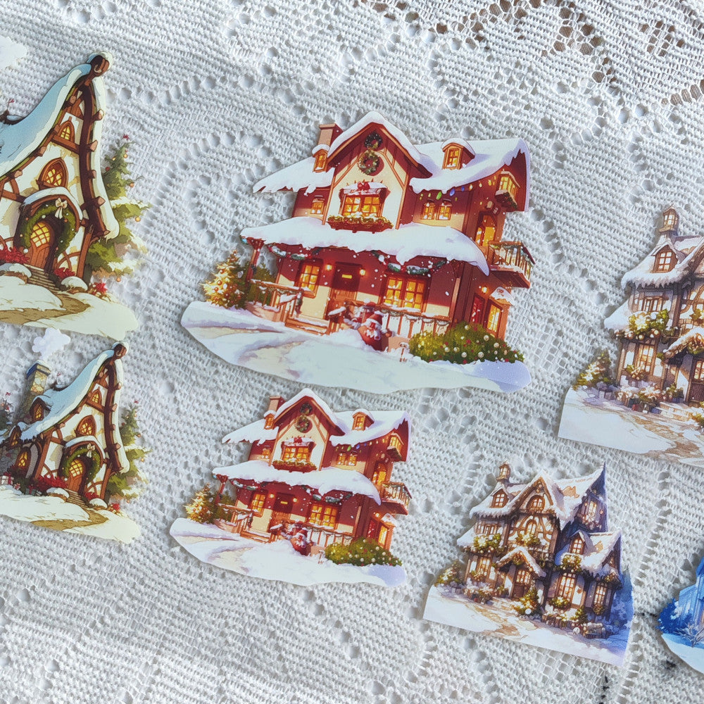 Homemade Christmas Winter Small House Landscape PET Tape 9cm x 100 cm image 2