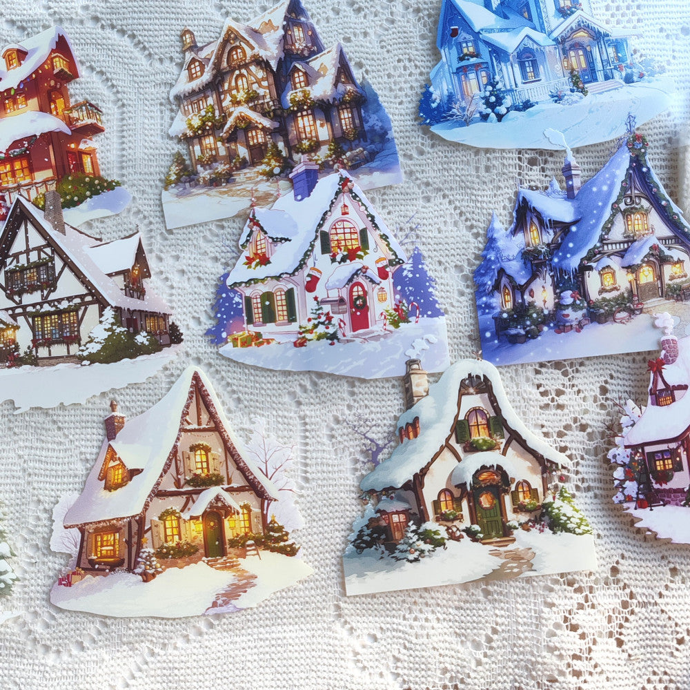 Homemade Christmas Winter Small House Landscape PET Tape 9cm x 100 cm image 3
