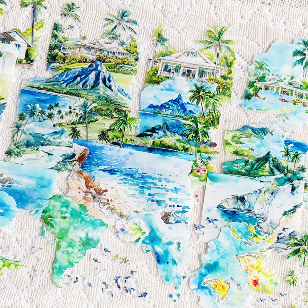 Cute homemade Hawaiian summer landscape PET tape 9cm 100 cm image 0