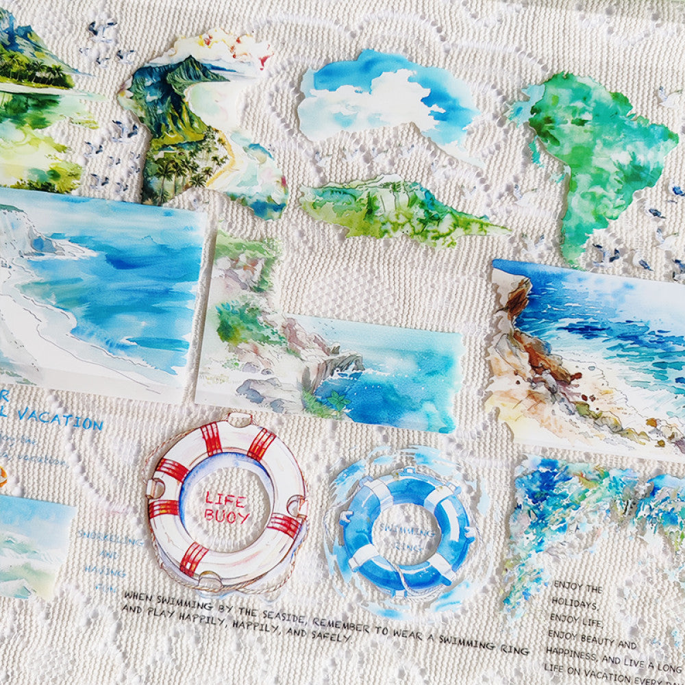 Cute homemade Hawaiian summer landscape PET tape 9cm 100 cm image 1