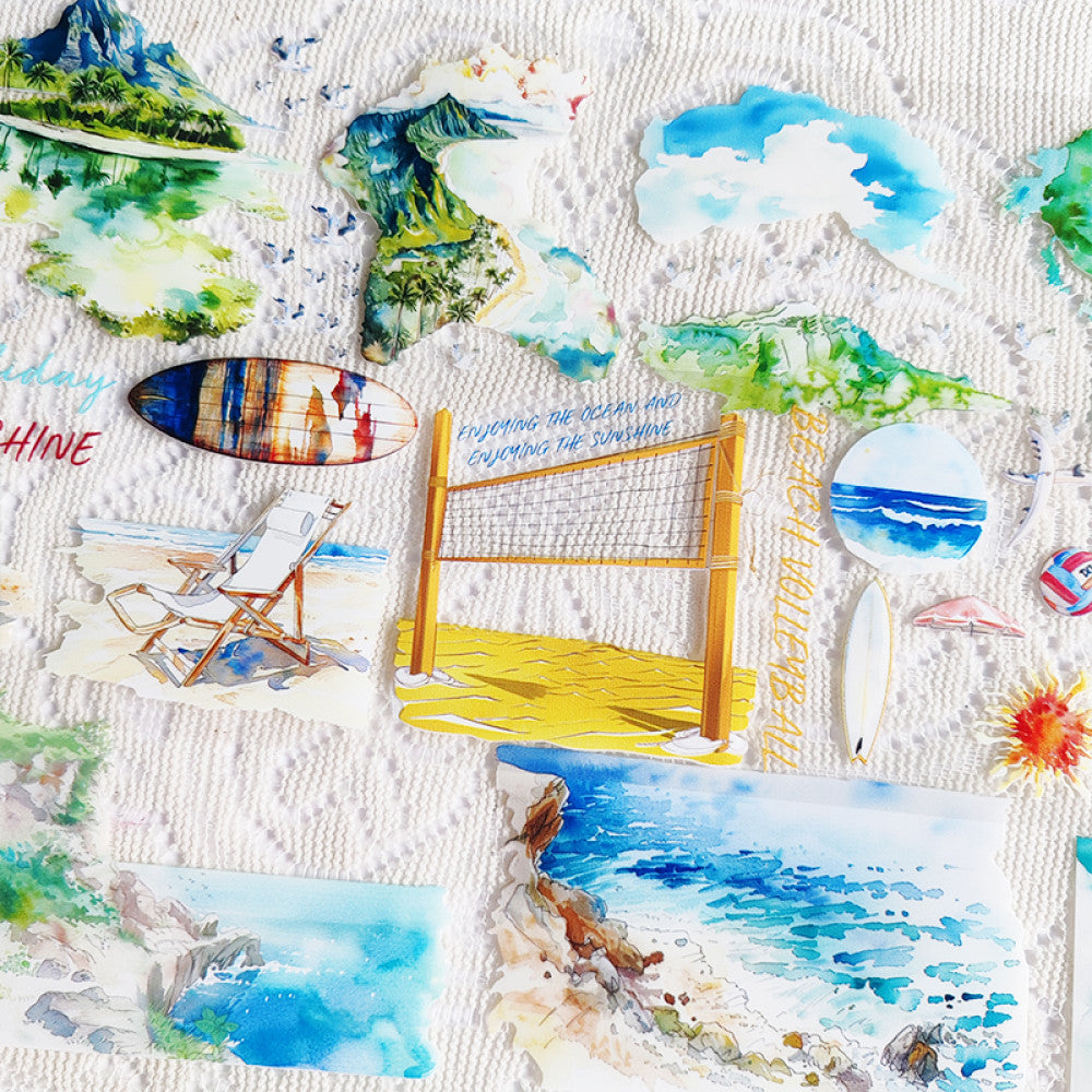 Cute homemade Hawaiian summer landscape PET tape 9cm 100 cm image 3