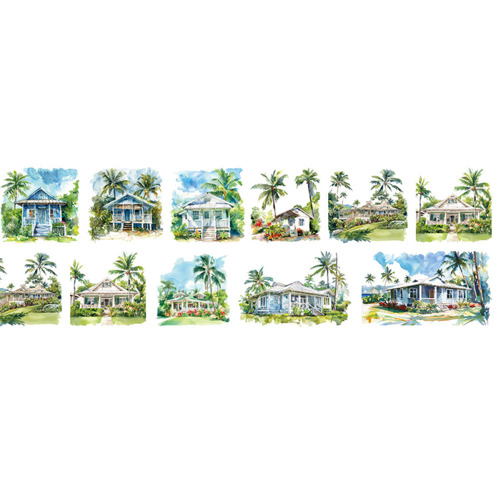 Cute homemade Hawaiian summer landscape PET tape 9cm 100 cm image 4