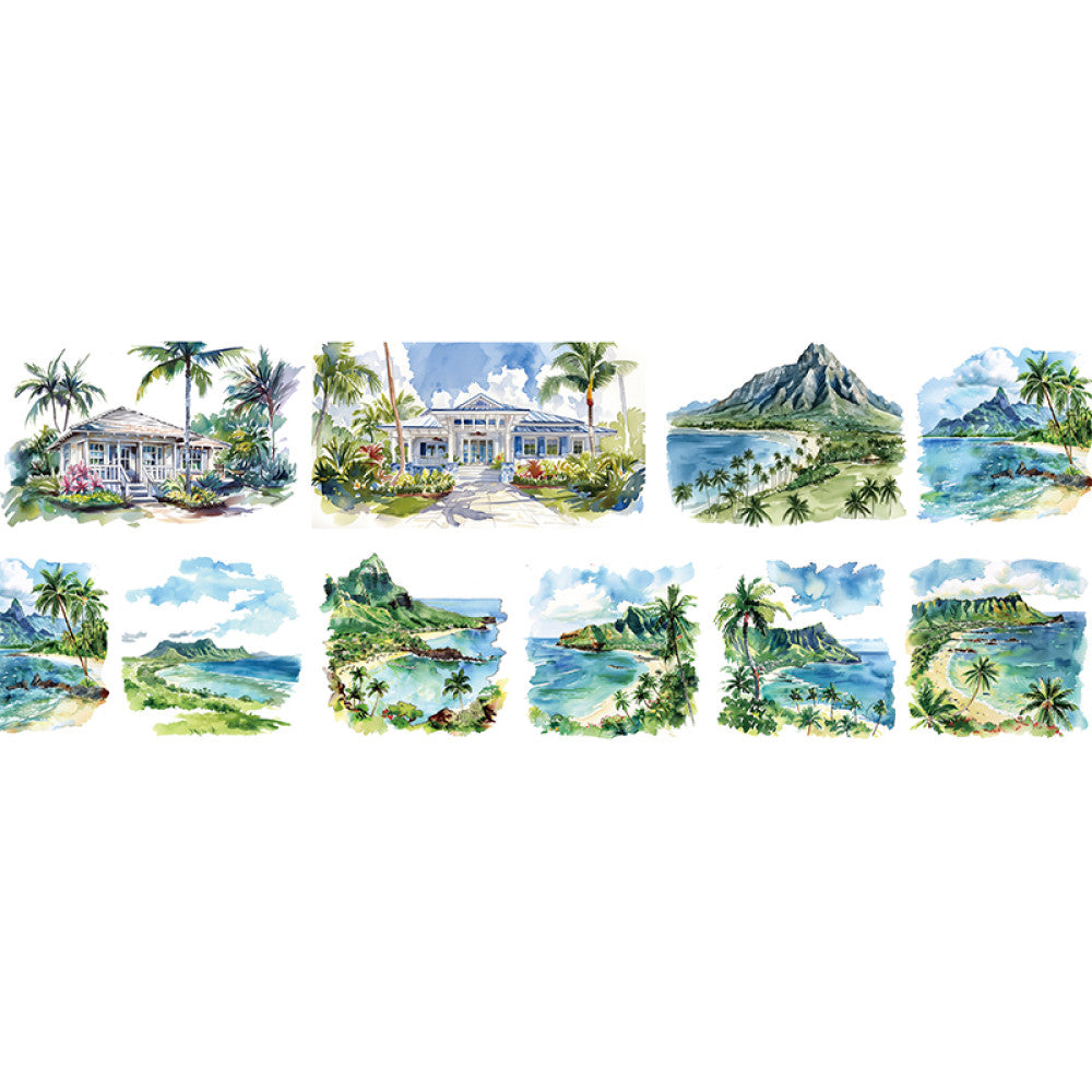 Cute homemade Hawaiian summer landscape PET tape 9cm 100 cm image 5
