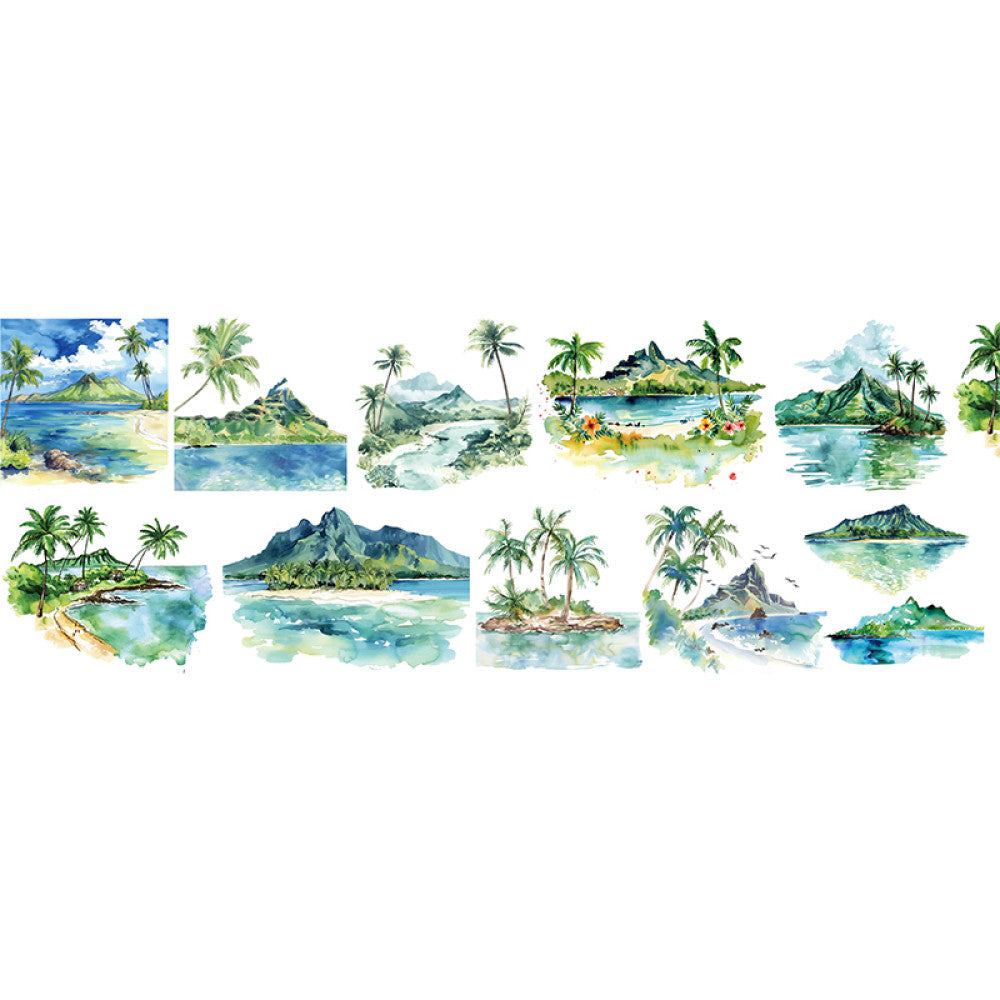 Cute homemade Hawaiian summer landscape PET tape 9cm / 100 cm