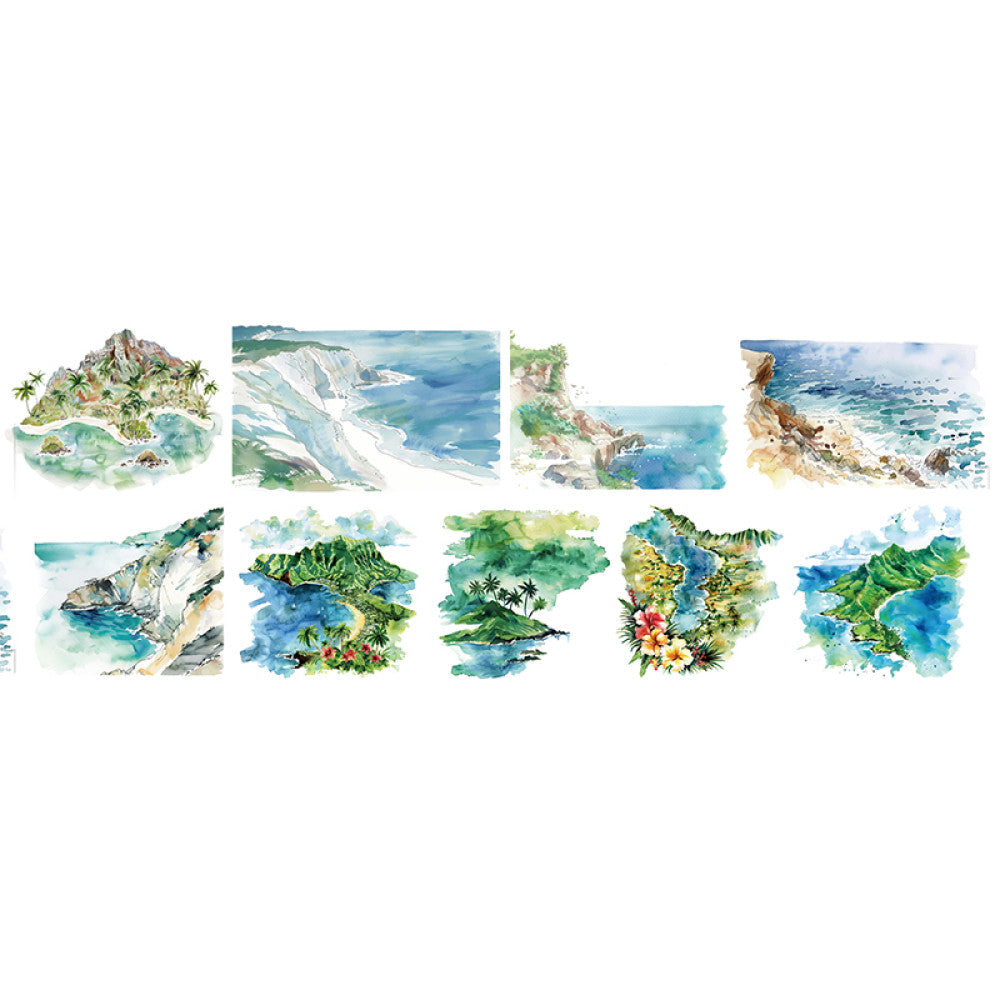 Cute homemade Hawaiian summer landscape PET tape 9cm 100 cm image 7