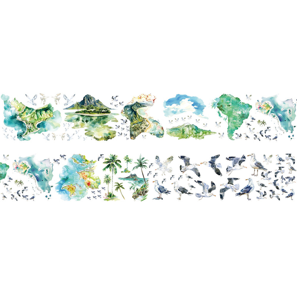 Cute homemade Hawaiian summer landscape PET tape 9cm / 100 cm