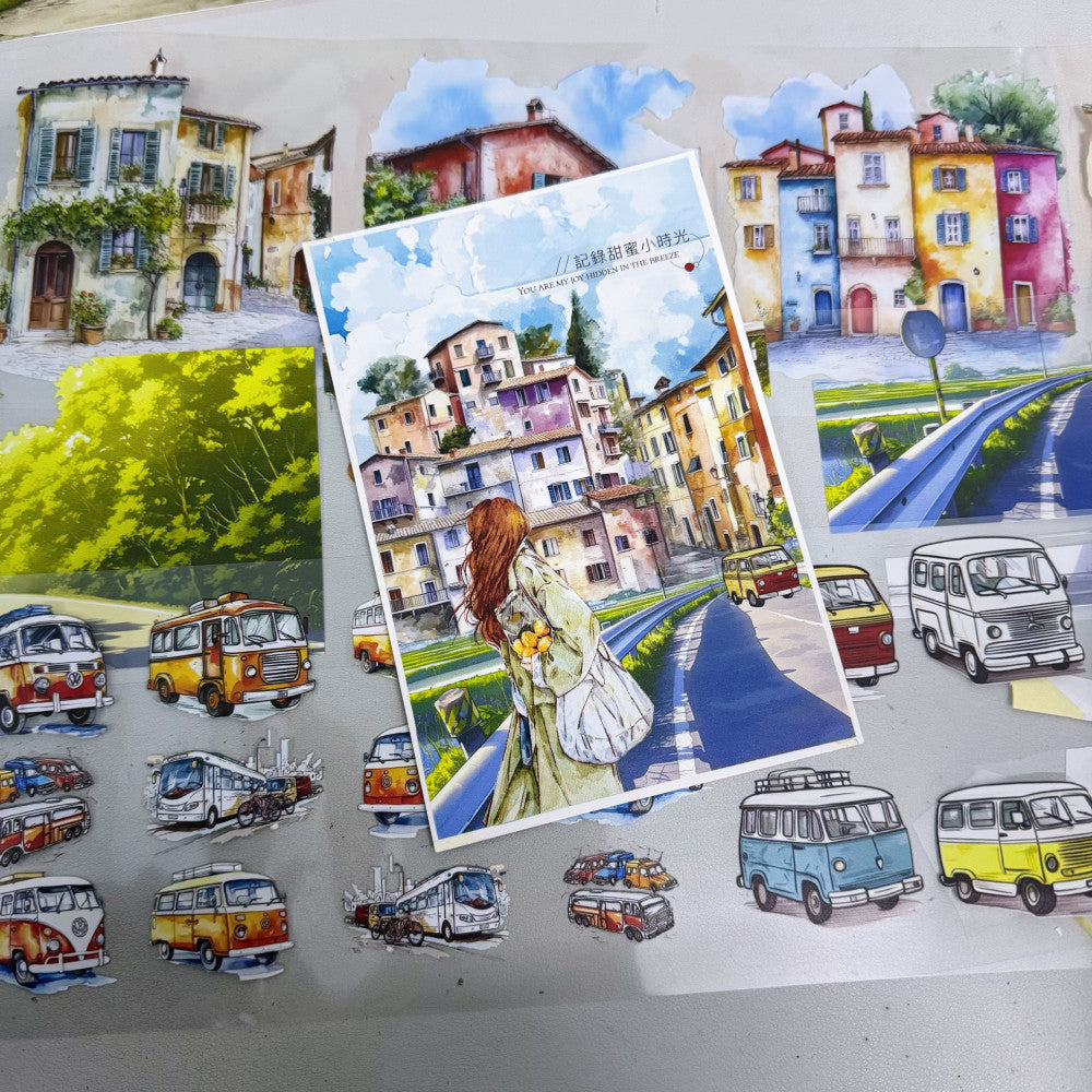 Homemade transportation vehicles roads cars PET tape 9cm 100cm image 0