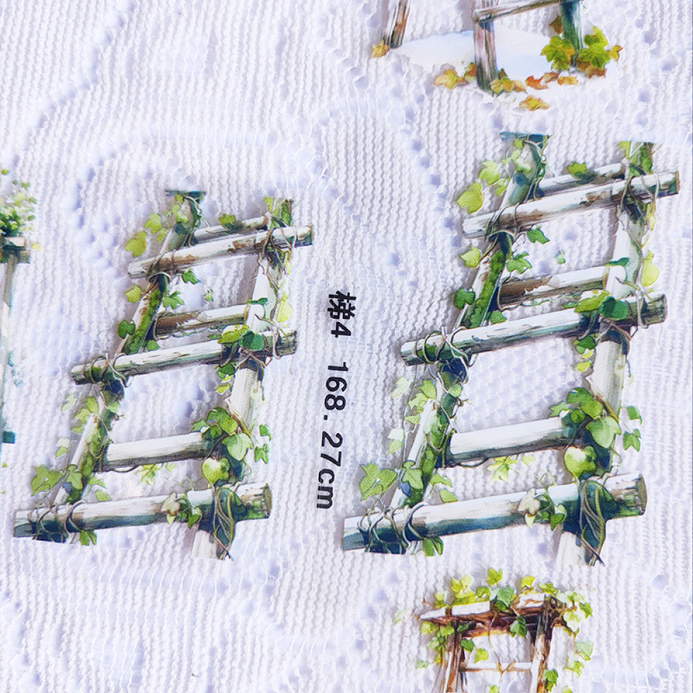 Cute homemade ladder rattan tent foundation landscaping PET tape 9cm 100cm image 2