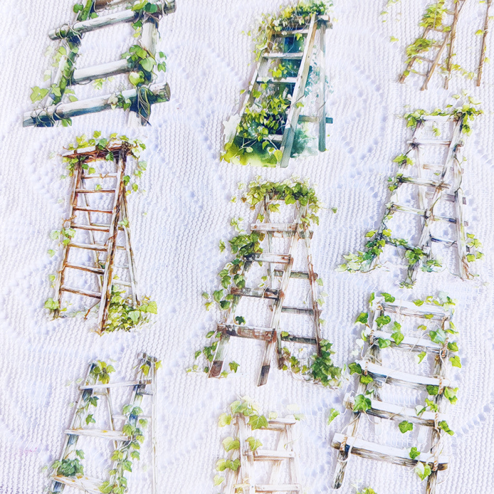 Cute homemade ladder rattan tent foundation landscaping PET tape 9cm 100cm image 3