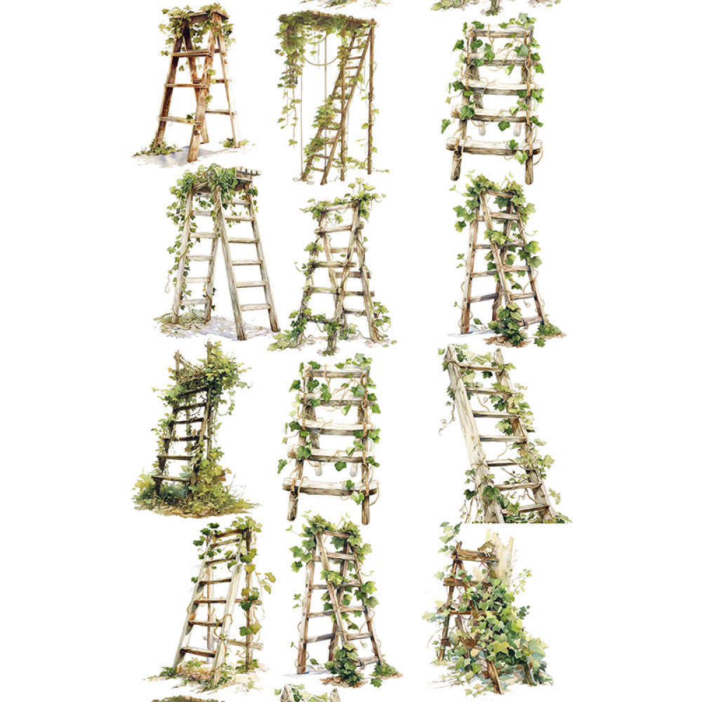 Cute homemade ladder rattan tent foundation landscaping  PET tape 9cm / 100cm