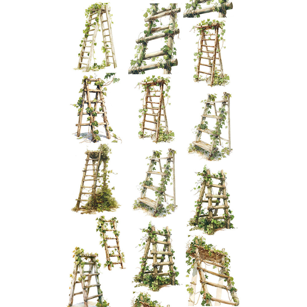 Cute homemade ladder rattan tent foundation landscaping  PET tape 9cm / 100cm