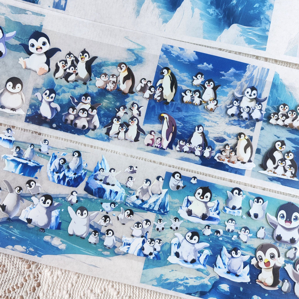 Ice Palace Ice Penguin Snow House PET Tape 9cm 100cm image 0