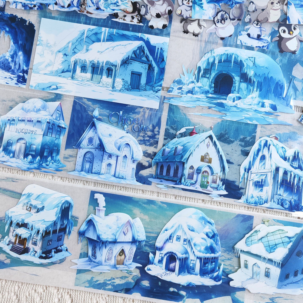 Ice Palace Ice Penguin Snow House PET Tape 9cm 100cm image 1