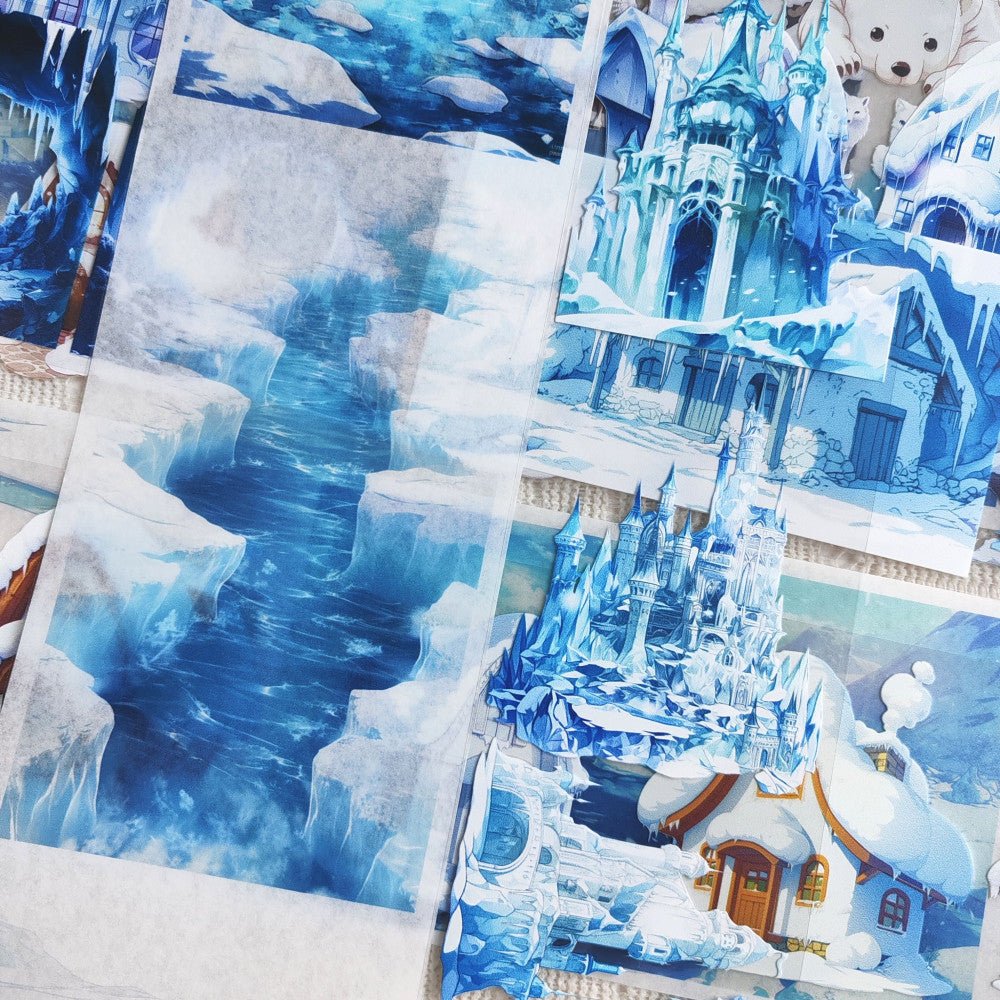 Ice Palace Ice Penguin Snow House PET Tape 9cm 100cm image 3
