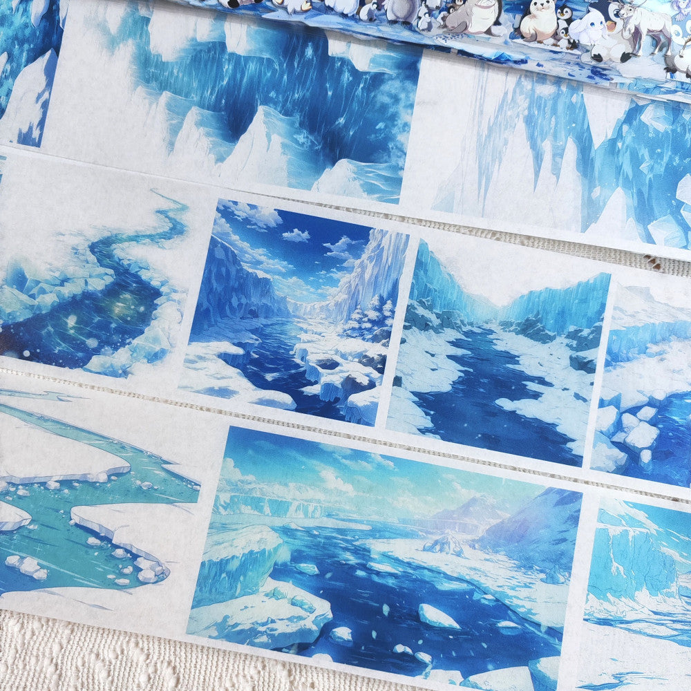 Ice Palace Ice Penguin Snow House PET Tape 9cm 100cm image 4