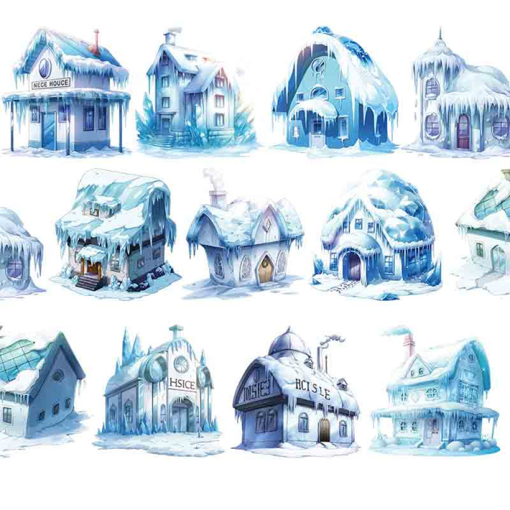 Ice Palace Ice Penguin Snow House PET Tape 9cm 100cm image 9
