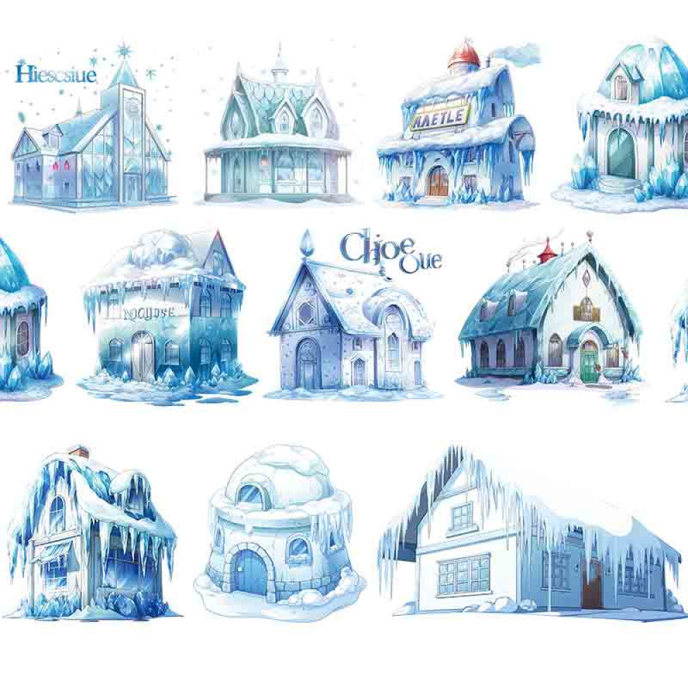 Ice Palace Ice Penguin Snow House PET Tape 9cm 100cm image 10