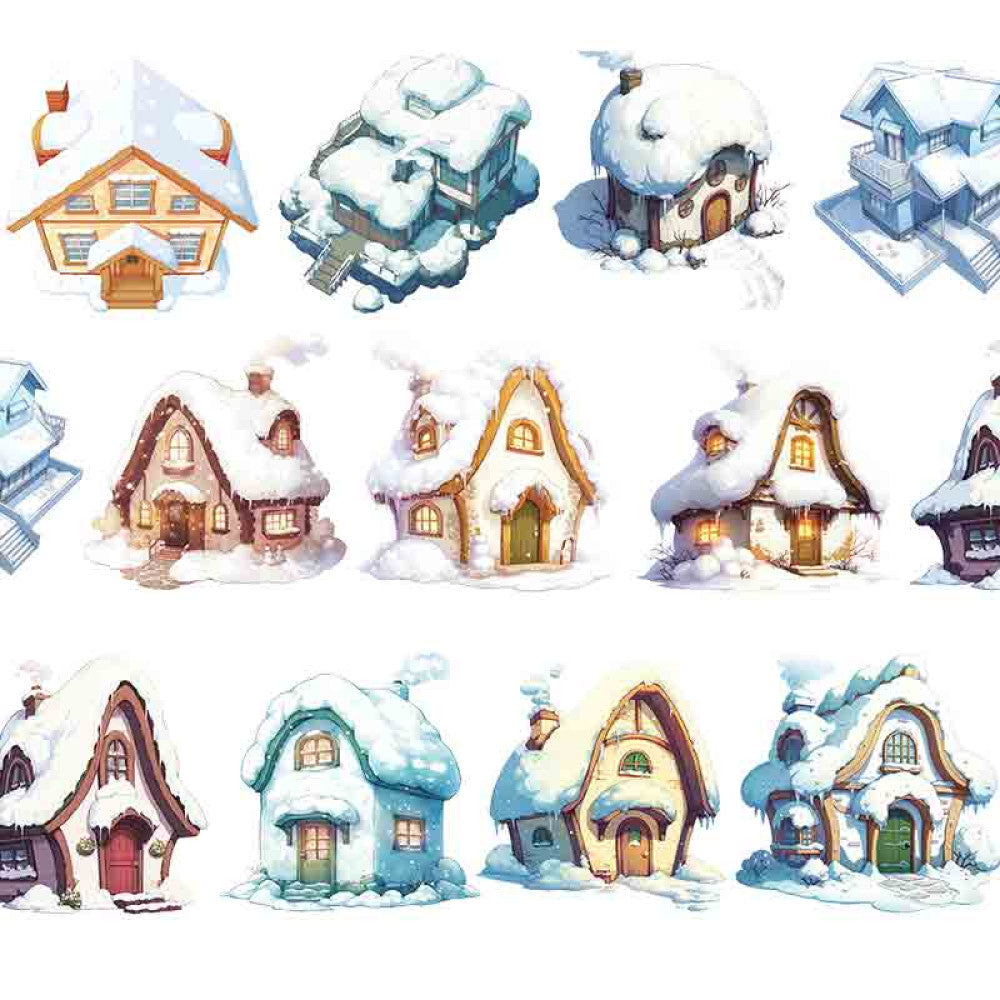 Ice Palace Ice Penguin Snow House PET Tape 9cm 100cm image 14