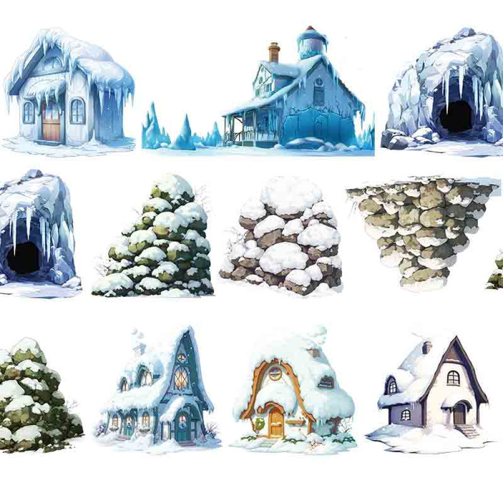 Ice Palace Ice Penguin Snow House PET Tape 9cm 100cm image 15