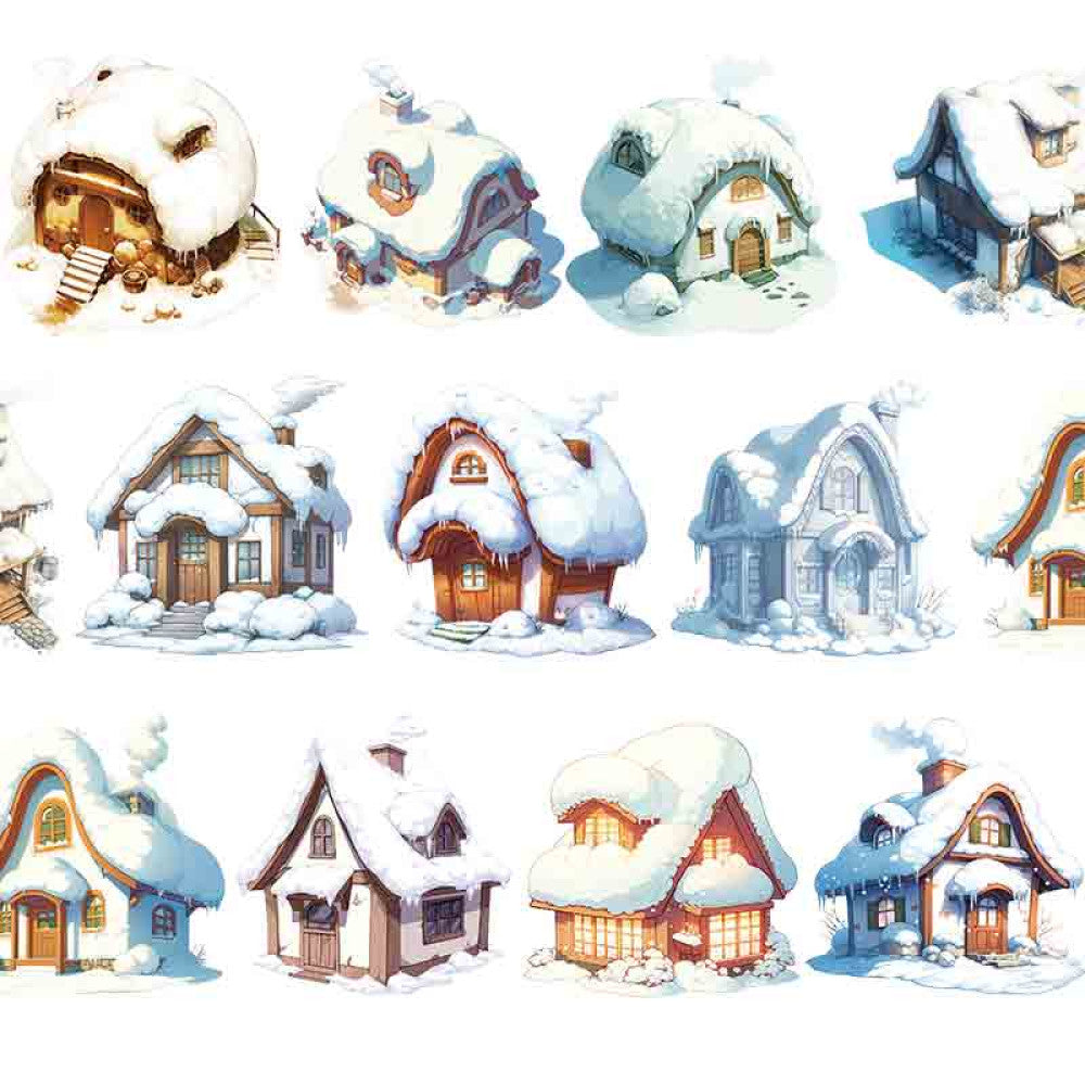 Ice Palace Ice Penguin Snow House PET Tape 9cm 100cm image 21