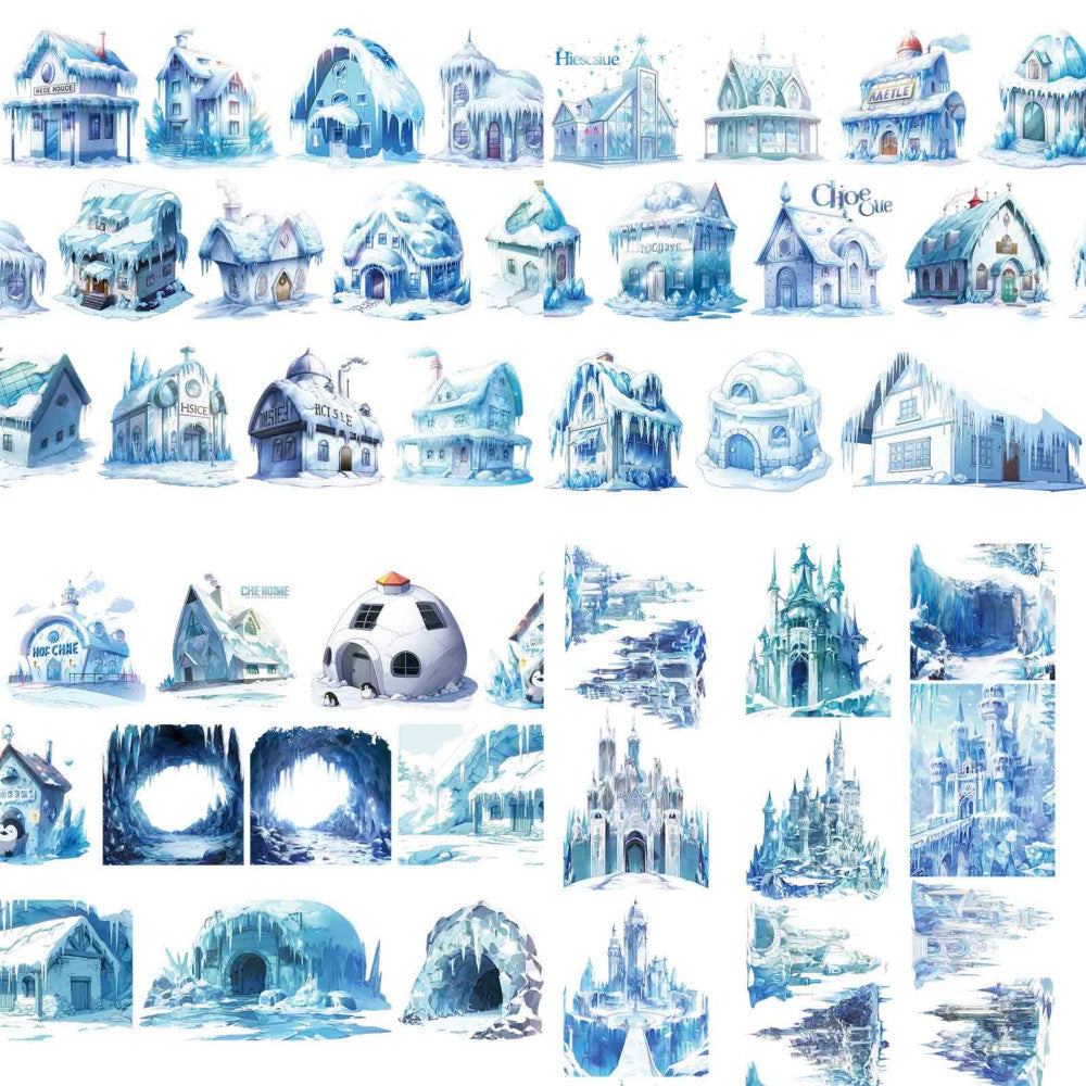 Ice Palace Ice Penguin Snow House PET Tape 9cm 100cm image 22