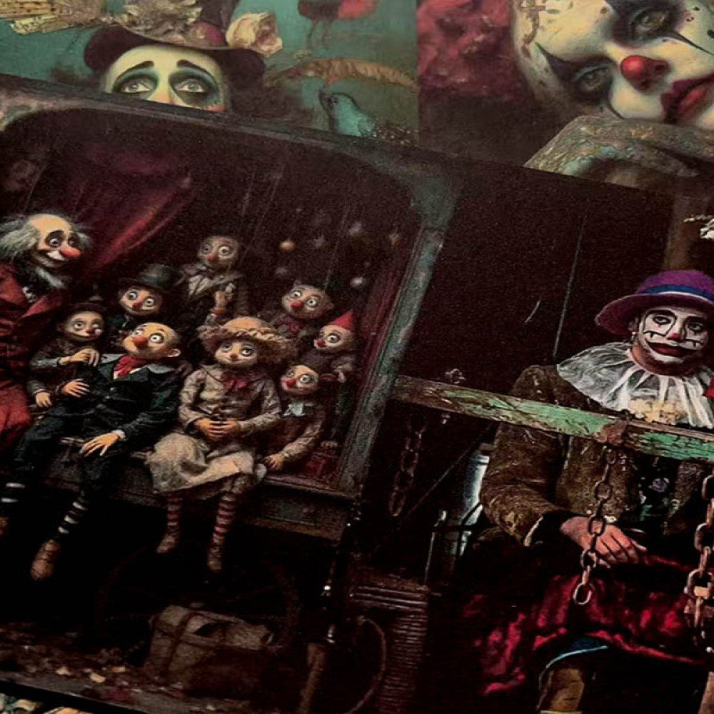 Dark Horror Circus Background Paper 14cm x 19cm image 1