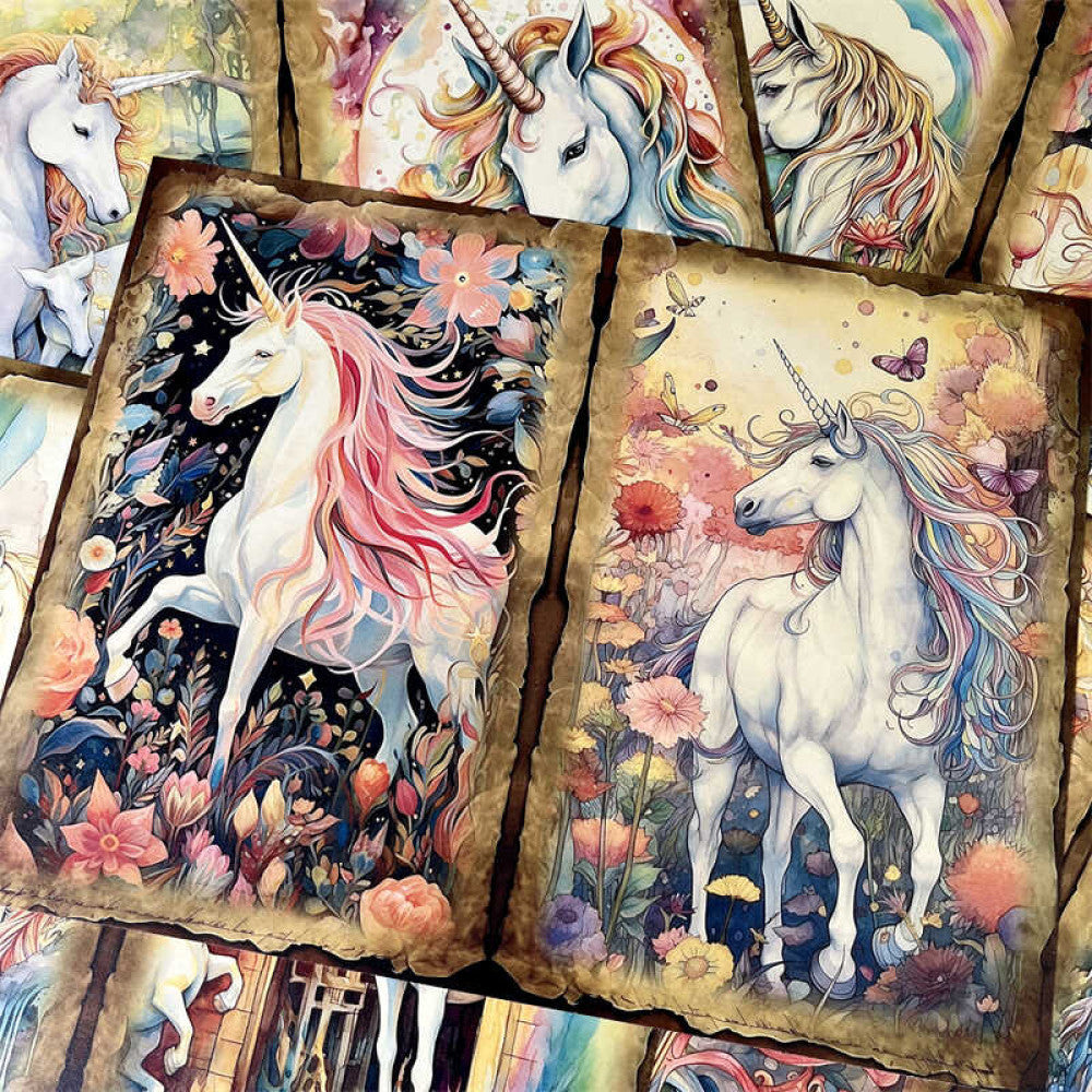 Unicorn Magic Elf Background Paper 14cm x 18cm image 0