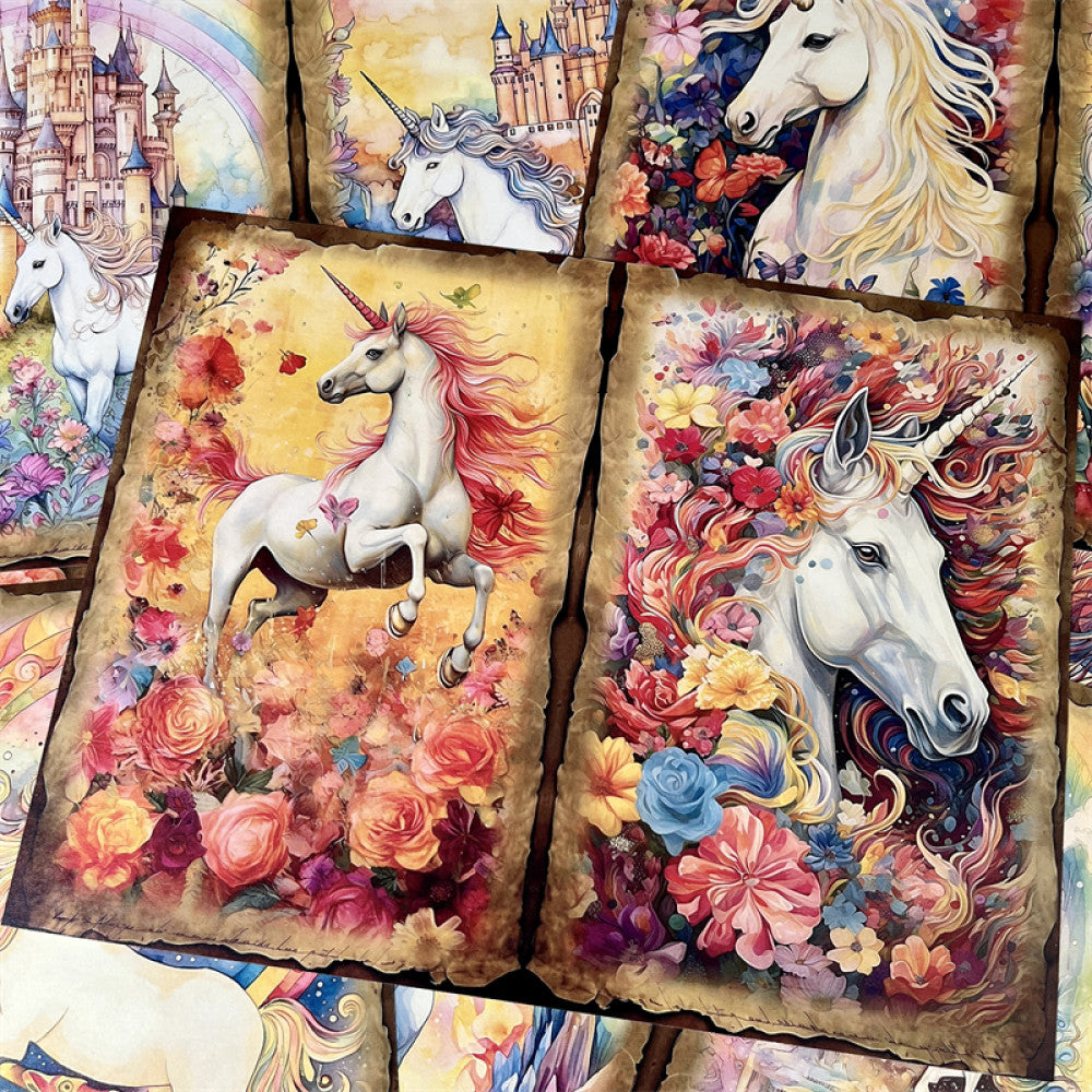 Unicorn Magic Elf Background Paper 14cm x 18cm image 1