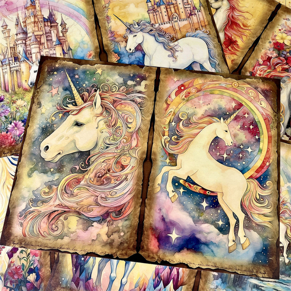 Unicorn Magic Elf Background Paper 14cm x 18cm image 2