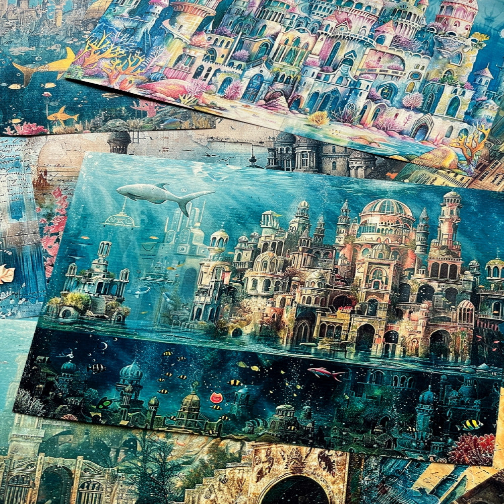 Underwater World Background Material Paper 14cm 18cm image 1