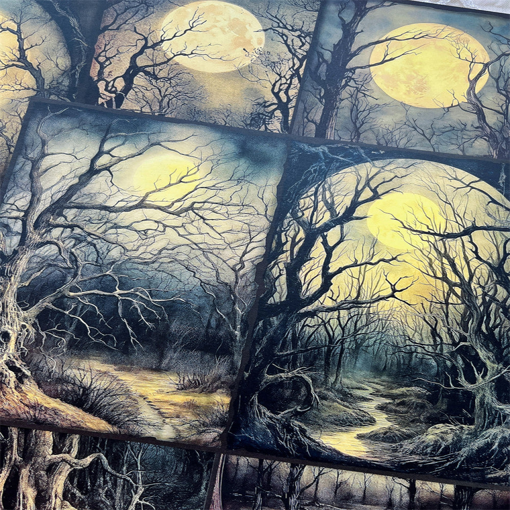 Dark Forest with Dead Branches Ruins Background Paper 13cm 18cm image 3