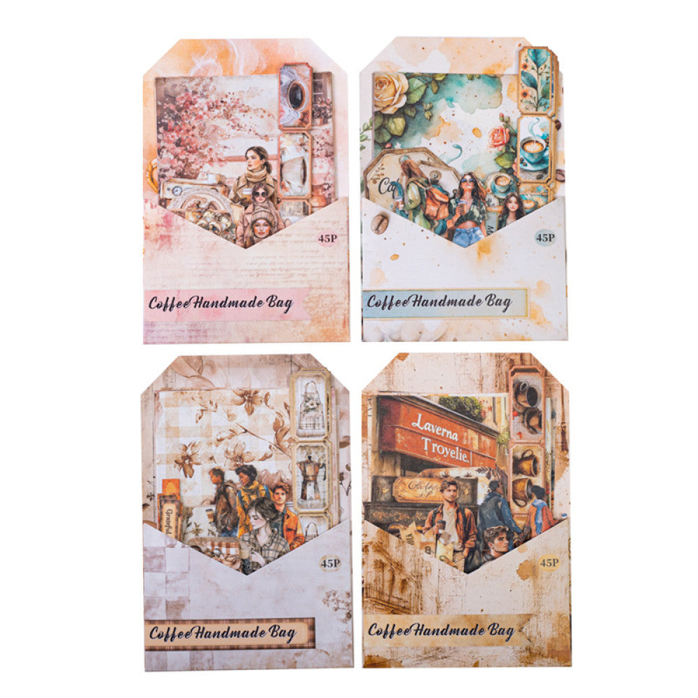 Coffee journal series cretro material paper pack 45 sheets 4 designs image 4