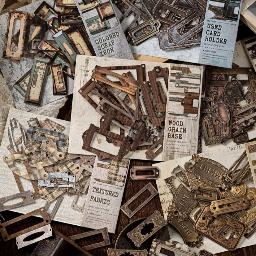 Kraft Paper Hard Card Decorative Sticker Pack 6 Styles image 1