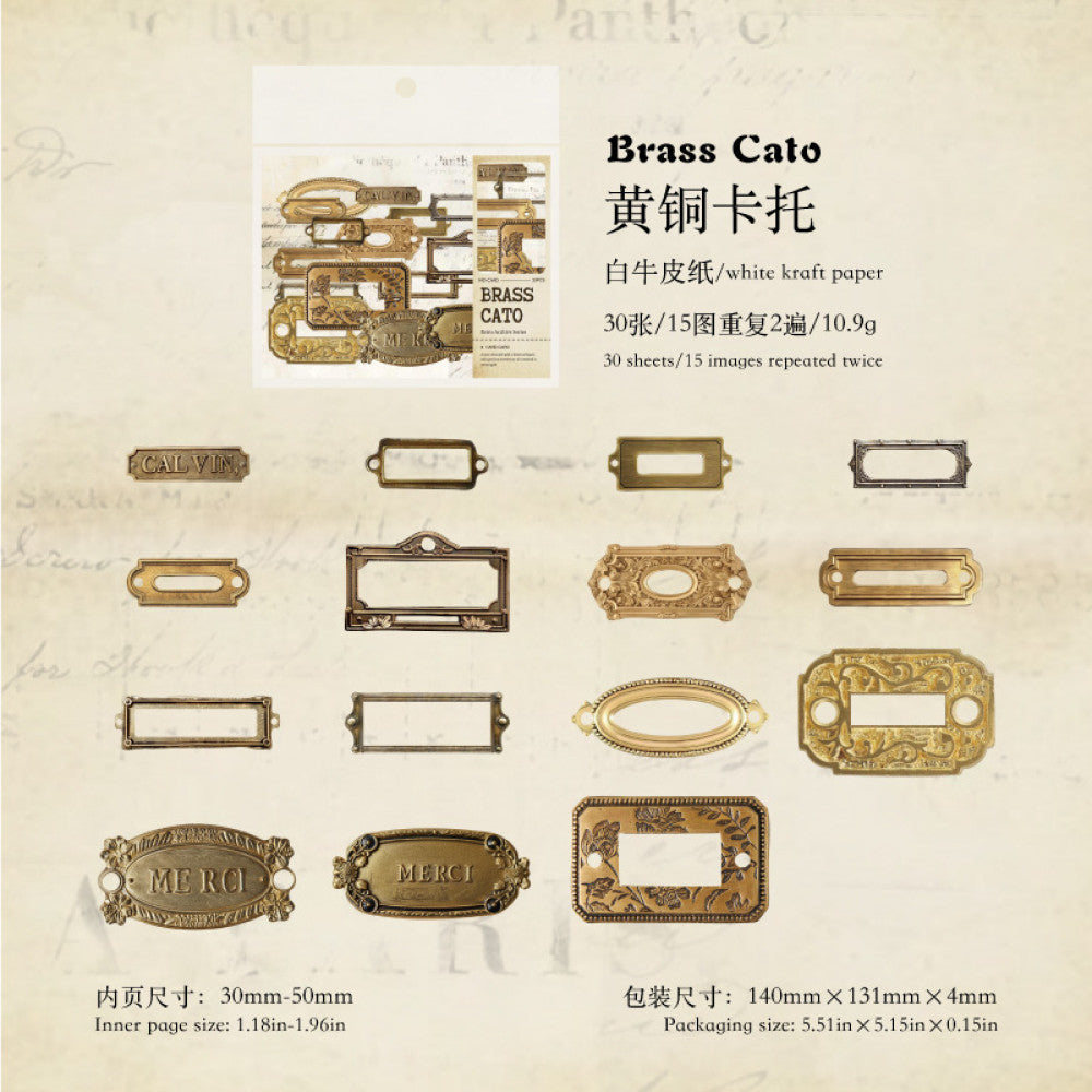 Kraft Paper Hard Card Decorative Sticker Pack 6 Styles