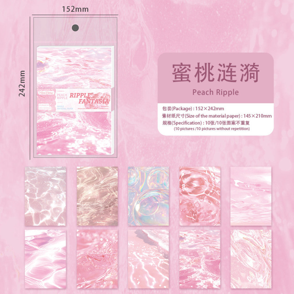 Sparkling waves Series  Material paper 10 Sheets 6 Styles