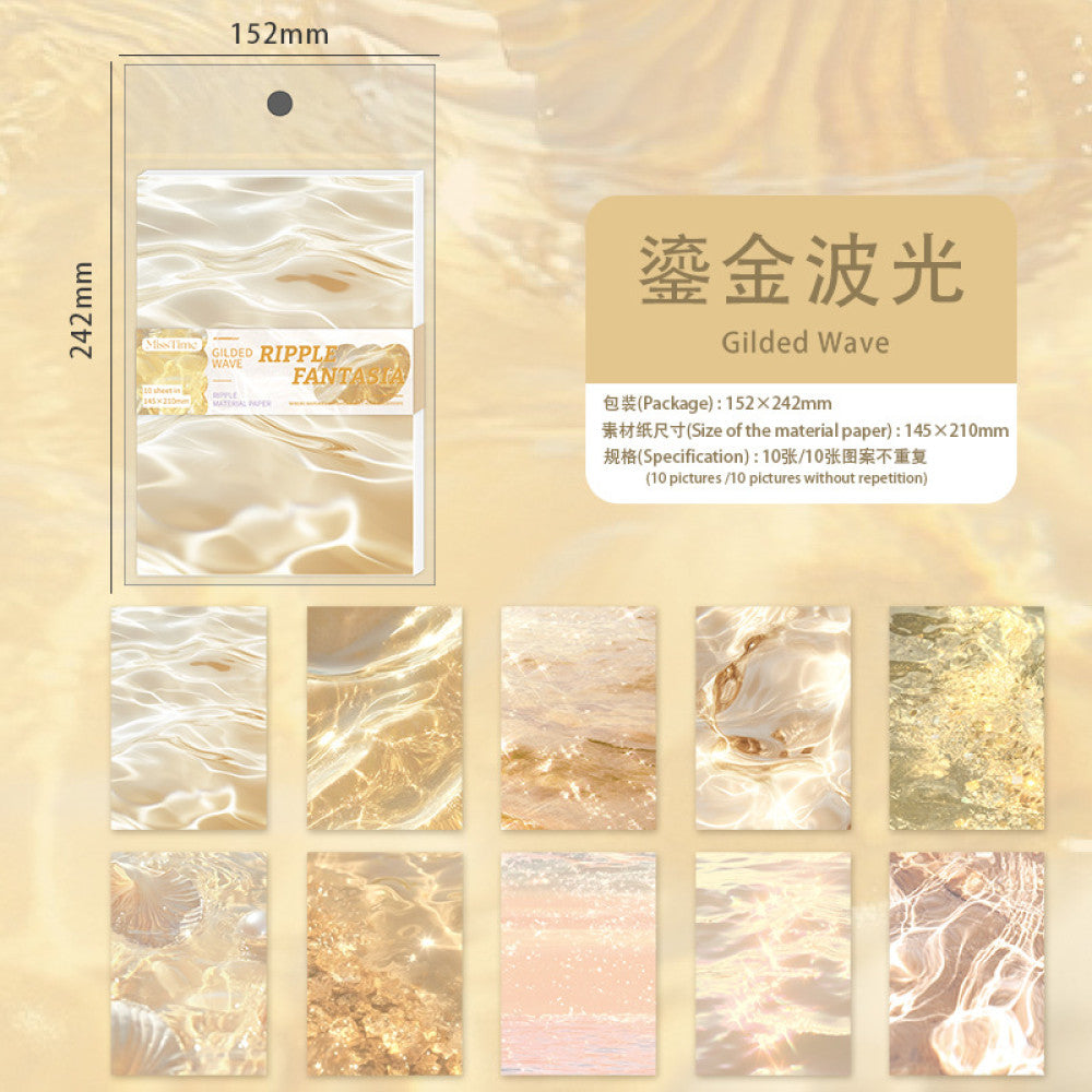 Sparkling waves Series  Material paper 10 Sheets 6 Styles