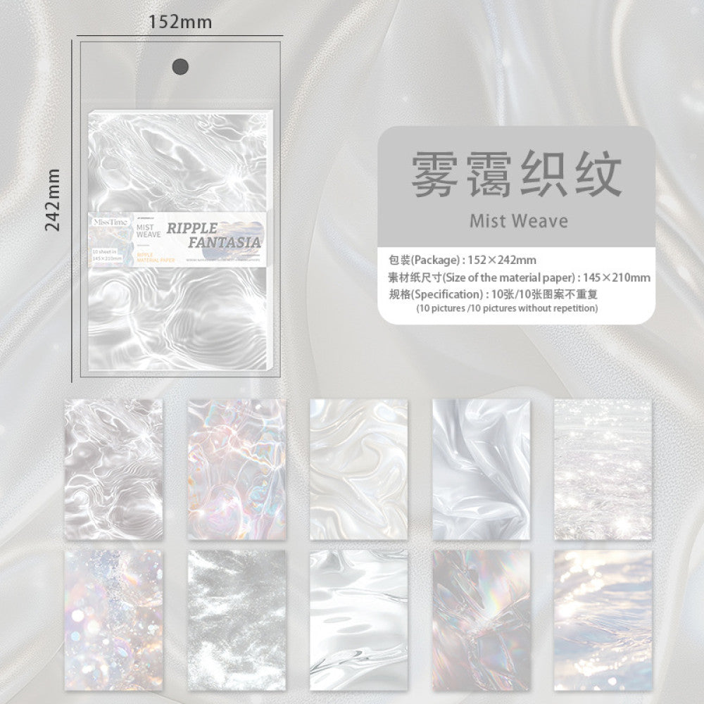 Sparkling waves Series  Material paper 10 Sheets 6 Styles