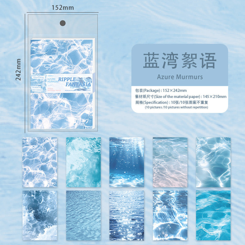 Sparkling waves Series  Material paper 10 Sheets 6 Styles