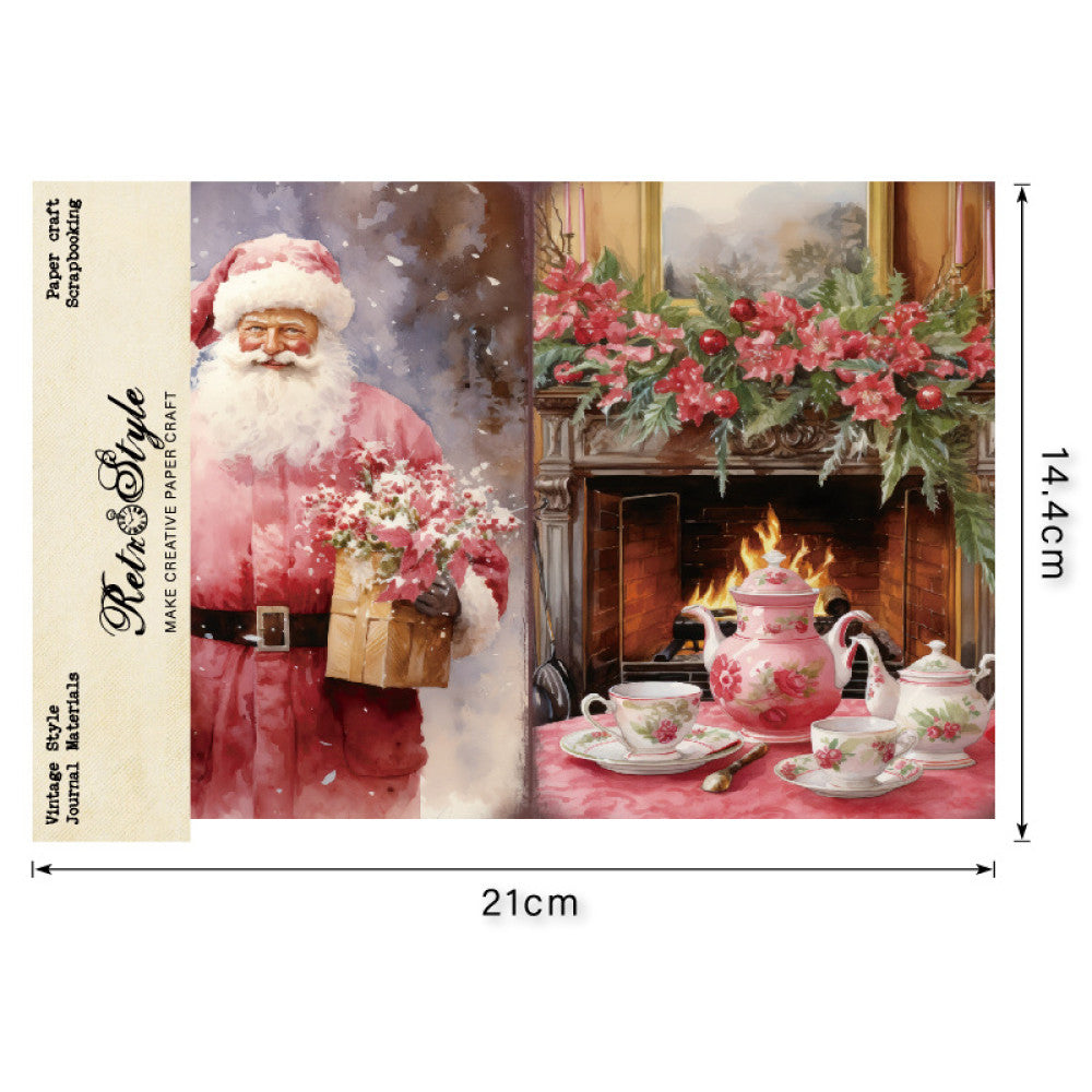 A5 6 sheets DIY Pink Christmas background paper image 3