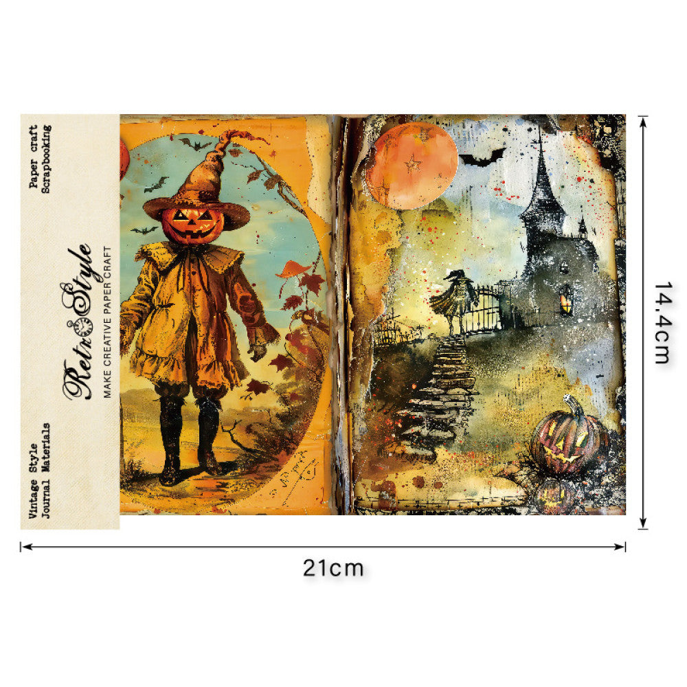 A5 16 sheets DIY Vintage Helloween material paper image 3