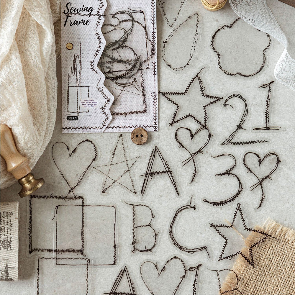 Sewing studio creative line material PET Stickers 4 Styles image 0