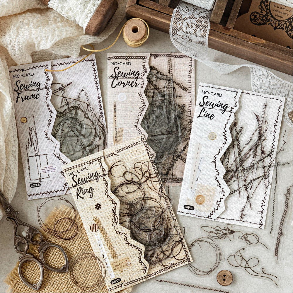 Sewing studio creative line material PET Stickers 4 Styles image 1