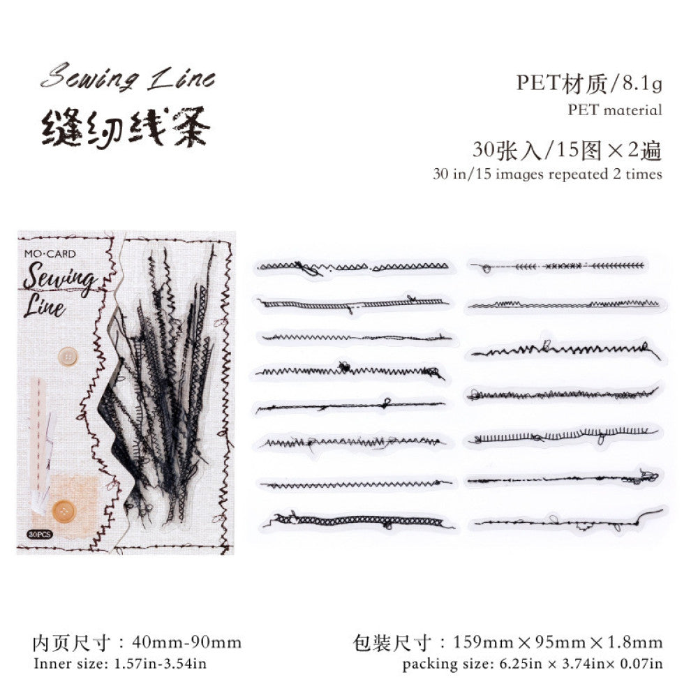 Sewing studio creative line material PET Stickers 4 Styles image 7