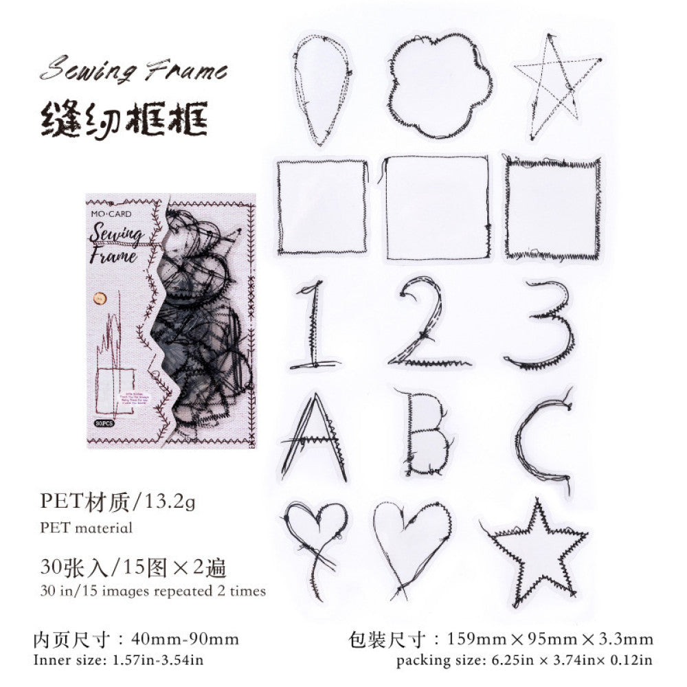 Sewing studio creative line material PET Stickers 4 Styles image 8