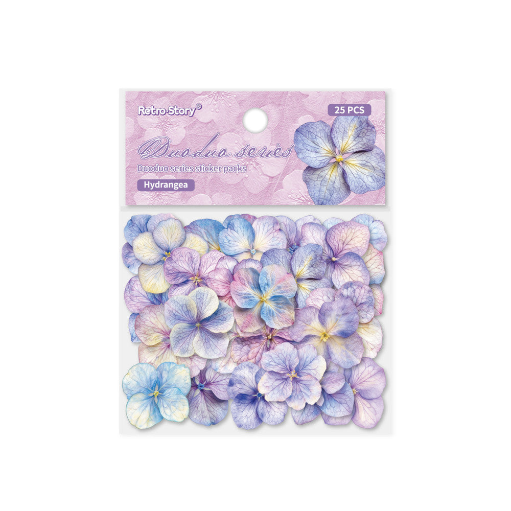 Retro Story Sticker Pack 6 Sets of 25 Hand painted Floral Theme Notebook DIY Decorative Stickers image 4