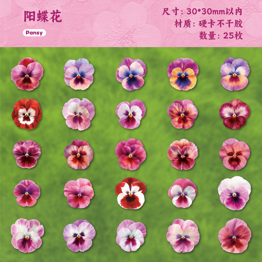 Retro Story Sticker Pack 6 Sets of 25 Hand painted Floral Theme Notebook DIY Decorative Stickers image 8