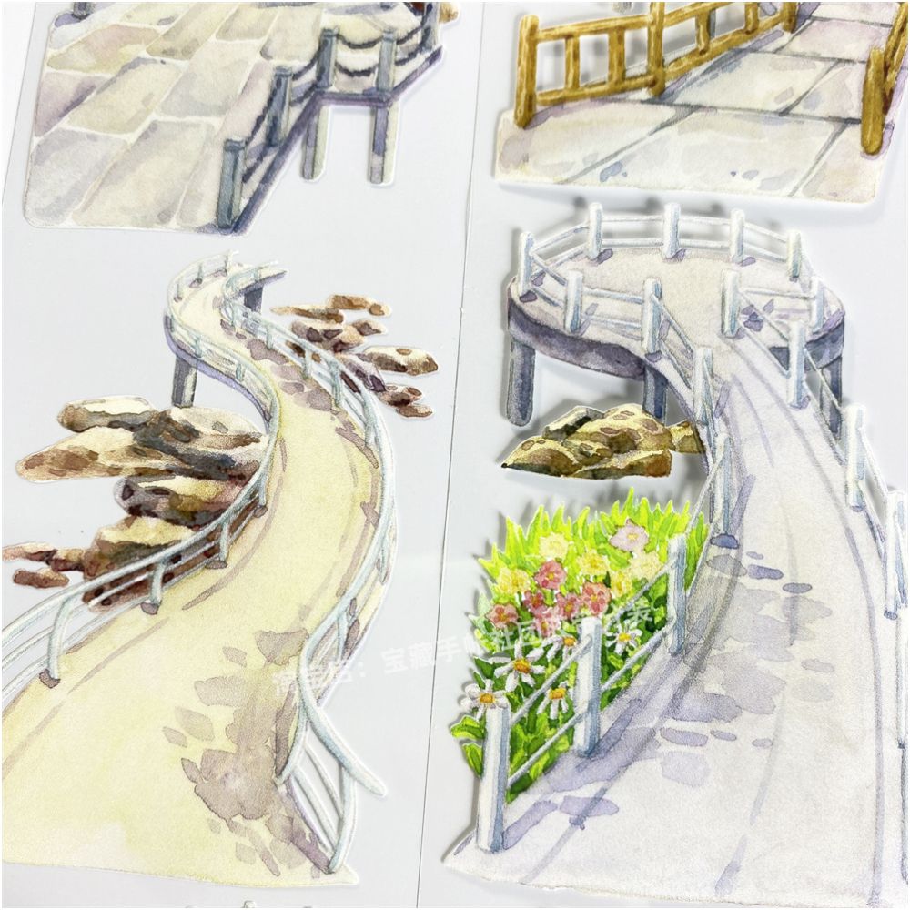 Coastal boardwalk scenery PET Tape 6cm 1m image 1