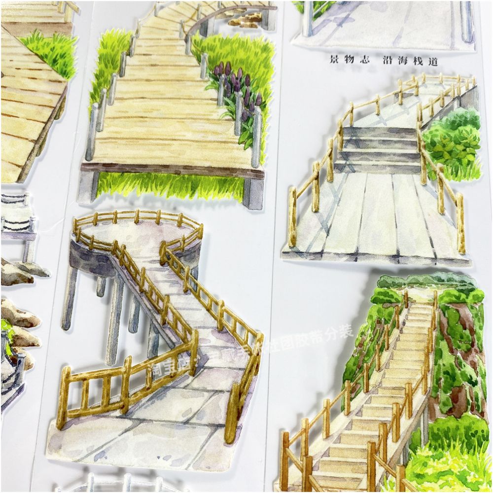 Coastal boardwalk scenery PET Tape 6cm 1m image 2