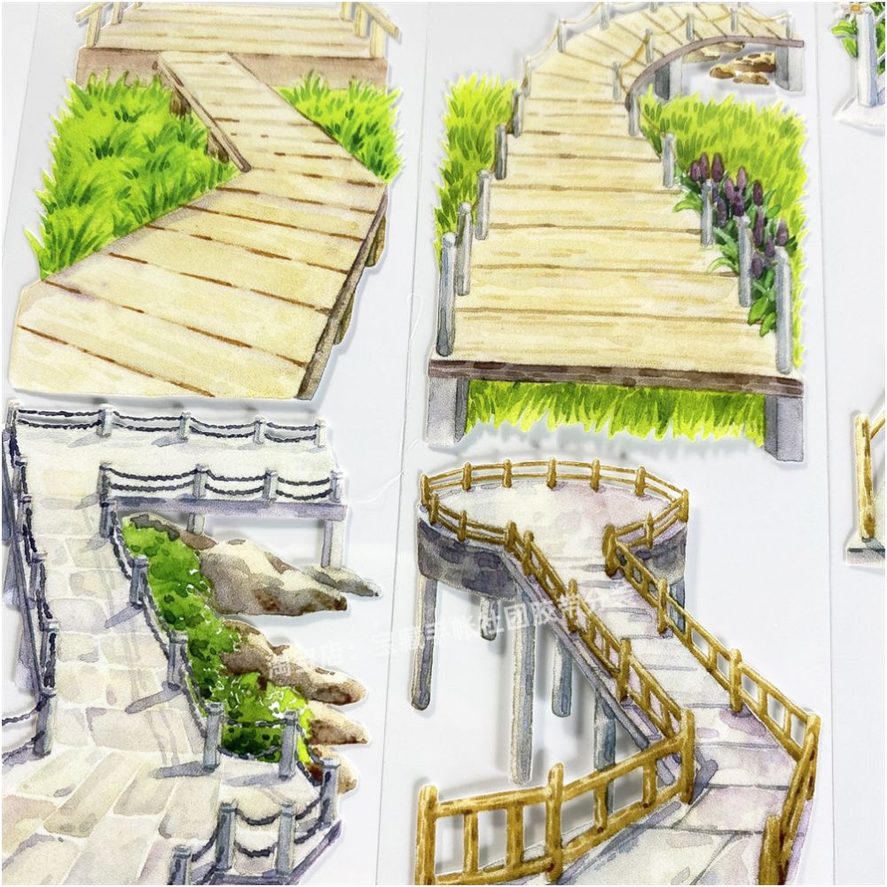 Coastal boardwalk scenery PET Tape 6cm 1m image 3