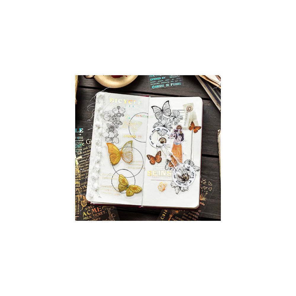Style Retro Gold PET Decorative Stickers 4 Styles image 2